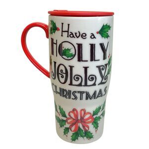 Lenox Heat Changing Travel‎ 20oz Mug Macy’s Holiday Have a Holly Jolly Christmas